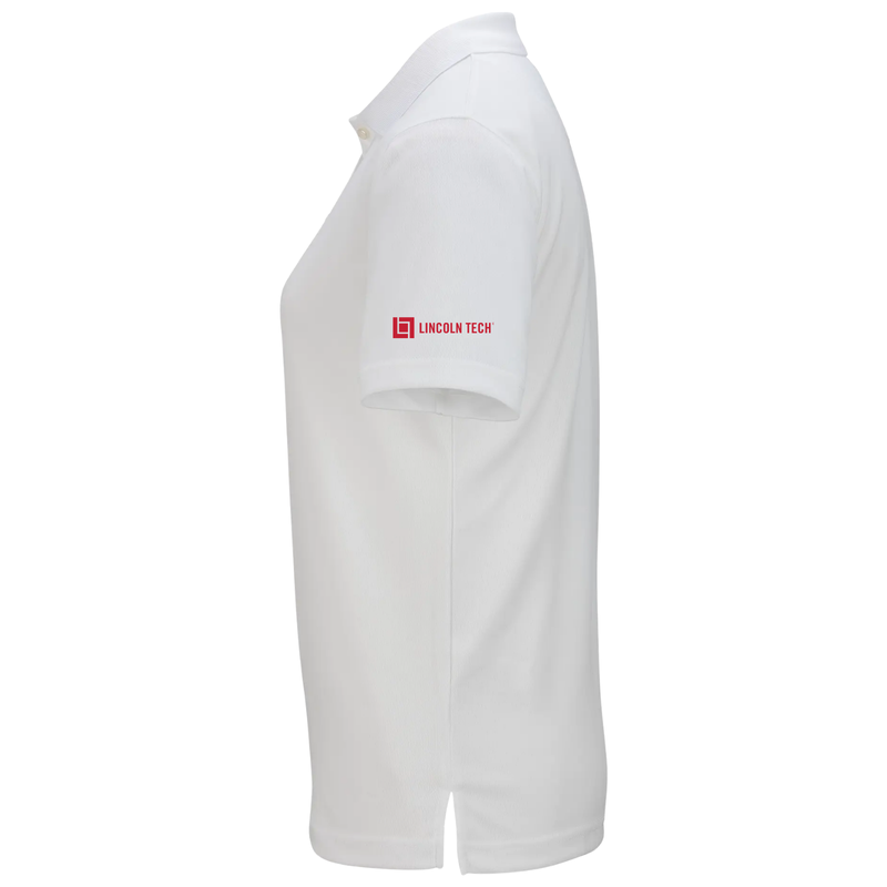 LINCOLN TECH 80TH ANNIVERSARY Hi Performance Mesh Ladies Polo - White