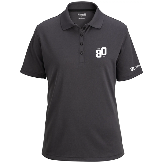 LINCOLN TECH CAMPUS 80TH ANNIVERSARY Hi Performance Mesh Ladies Polo - STEEL GREY