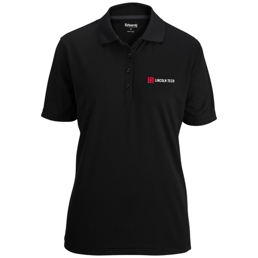 LINCOLN TECH Hi Performance Mesh Ladies Polo - Black
