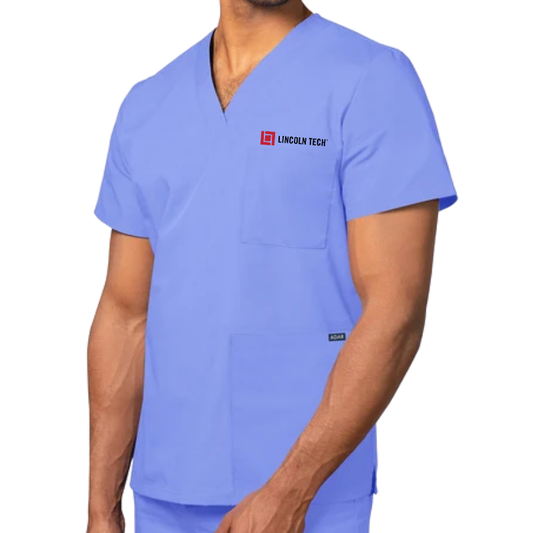 LINCOLN TECH Unisex 3-Pocket V-Neck Scrub Top