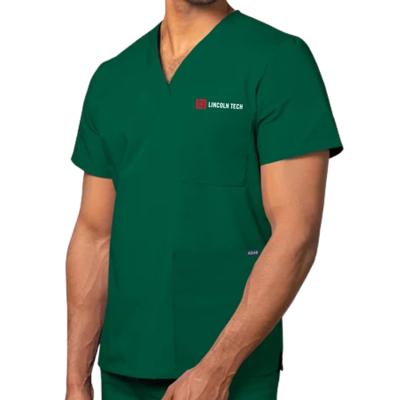 LINCOLN TECH Unisex 3-Pocket V-Neck Scrub Top