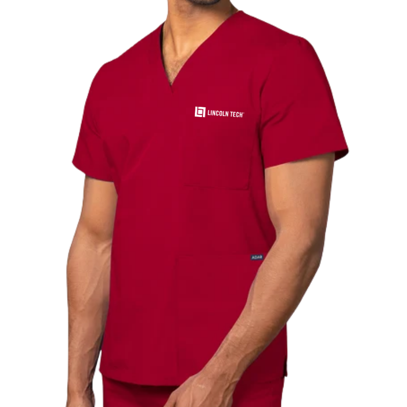 LINCOLN TECH Unisex 3-Pocket V-Neck Scrub Top