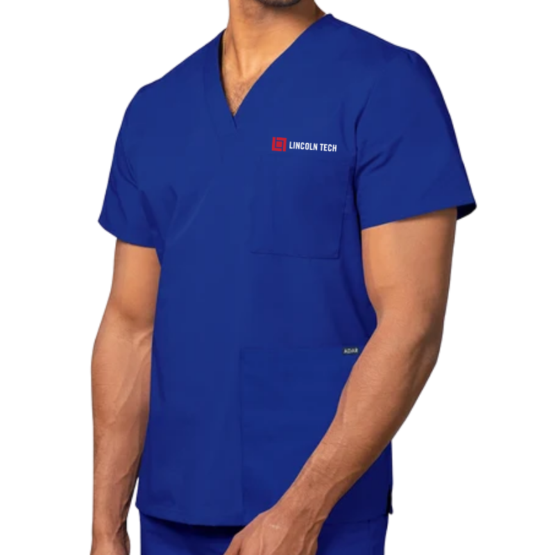 LINCOLN TECH Unisex 3-Pocket V-Neck Scrub Top