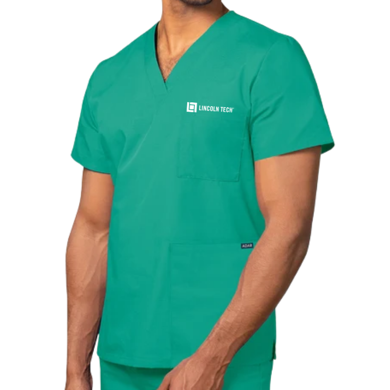 LINCOLN TECH Unisex 3-Pocket V-Neck Scrub Top