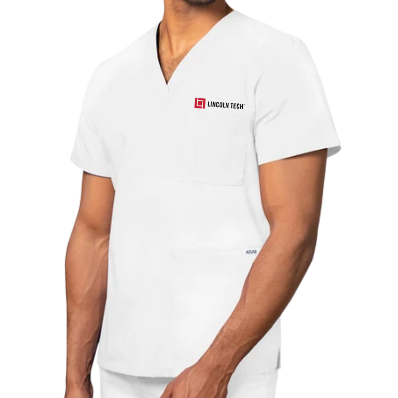 LINCOLN TECH Unisex 3-Pocket V-Neck Scrub Top