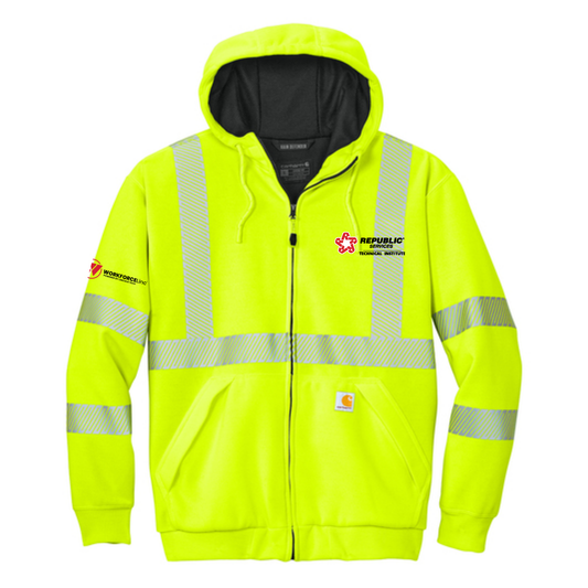 REPUBLIC SERVICES WORKFORCE Carhartt® ANSI 107 Class 3 Lined Full-Zip Sweatshirt - Brite Lime (Copy)