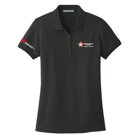 REPUBLIC SERVICES WORKFORCE Port Authority® Women's Core Classic Pique Polo - Deep Black