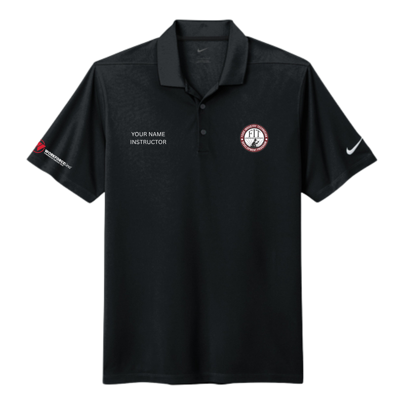 FIT WORKFORCE INSTRUCTOR Nike Dri-FIT Micro Pique 2.0 Polo with CUSTOM NAME - BLACK
