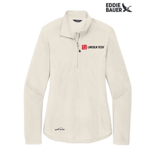 LINCOLN TECH - Eddie Bauer® Ladies 1/2-Zip Microfleece Jacket - Ivory