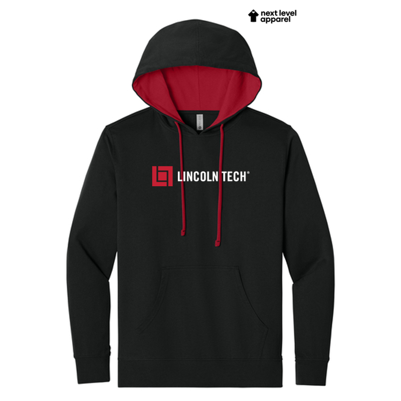 LINCOLN TECH Next Level Apparel® Laguna Hoodie - Black/Red