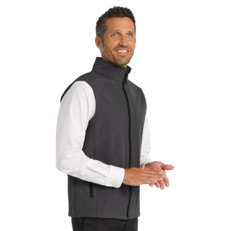 LINCOLN TECH Port Authority® Core Soft Shell Vest - Black Charcoal Heather