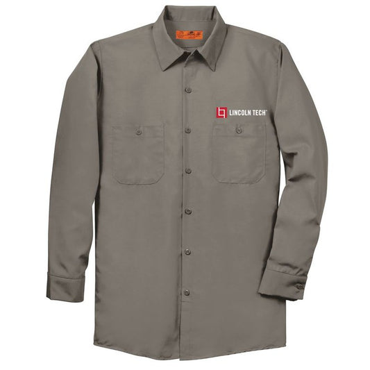 LINCOLN TECH Red Kap® Long Sleeve Industrial Work Shirt - Grey