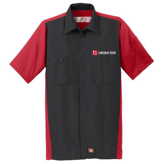 LINCOLN TECH Short Sleeve Ripstop Crew Shirt - AUDI - Red/Black