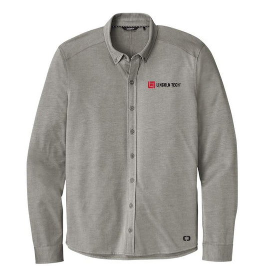 LINCOLN TECH MEN'S OGIO ® Code Stretch Long Sleeve Button-Up - Tarmac Grey Heather